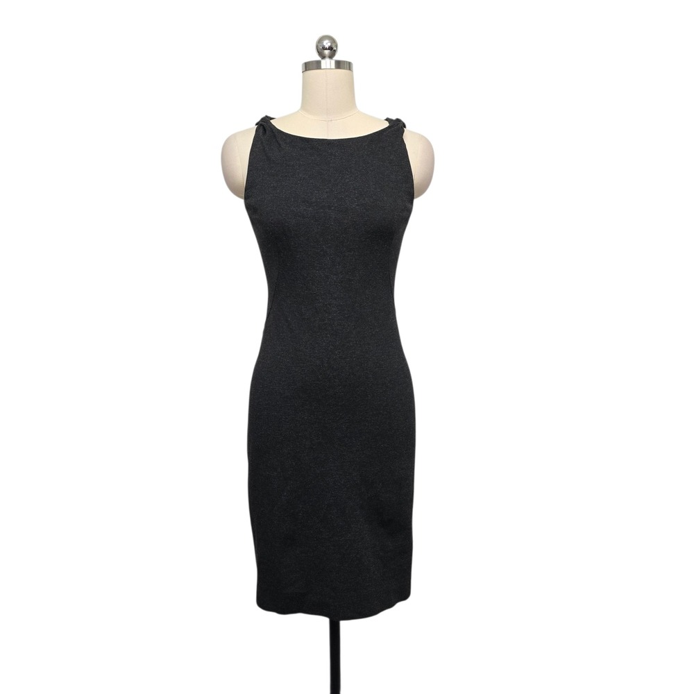 MM.LaFleur Gray‎ Sleeveless Knotted Shoulder Sheath Work Dress Size 2